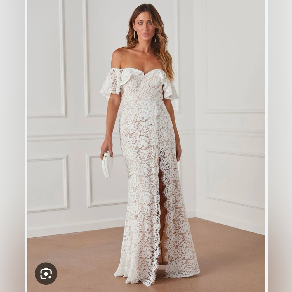 Enchanted By Your Love Lace Maxi Dress - Ivory -Small